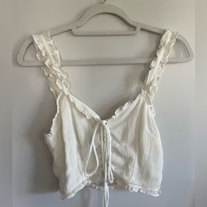 White tie-up tank top (size M)